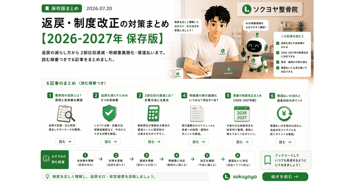 返戻・制度改正の対策まとめ