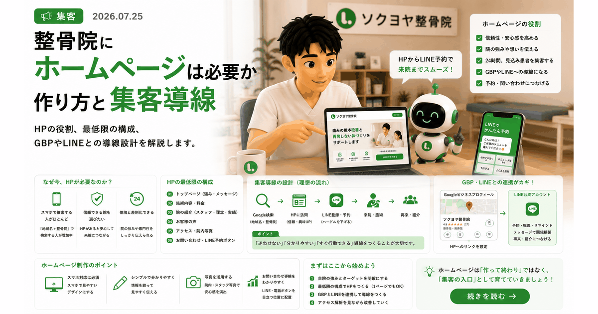 整骨院にホームページは必要か 作り方と集客導線