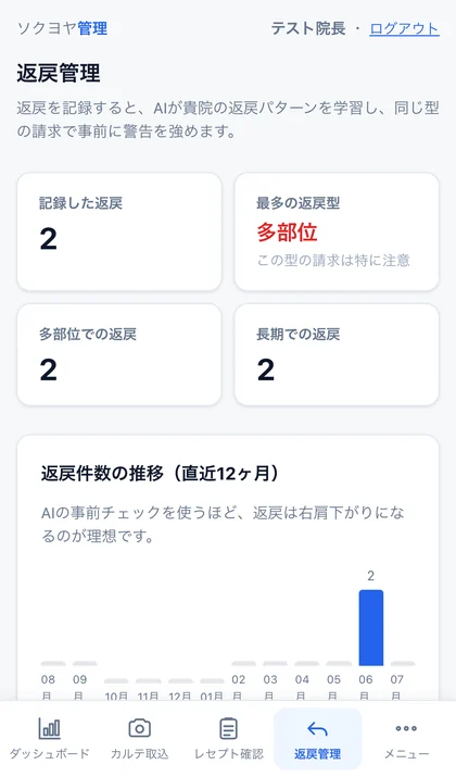 スマホ 返戻管理